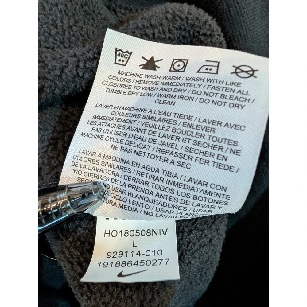 Nike NSW Winterized Polar Fleece Full Zip Hoodie Mens Large Black Windrunner